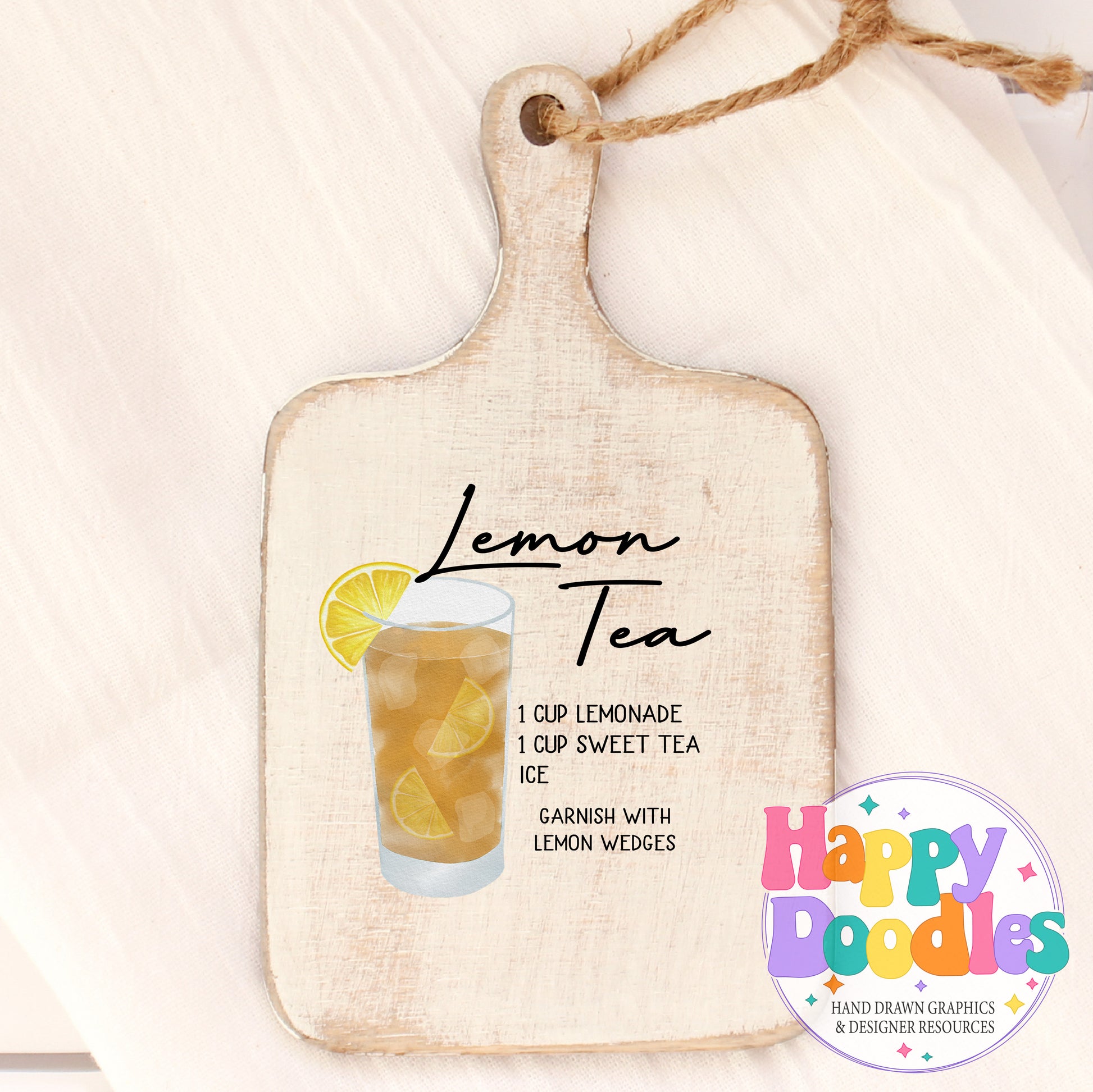 Lemon Tea Recipe Kitchen Bar Printable PNG - Happy Doodles Designs
