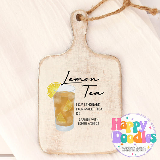 Lemon Tea Recipe Kitchen Bar Printable PNG - Happy Doodles Designs