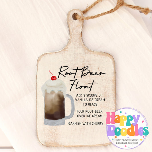 Root Bear Float Recipe Bar Cart Printable PNG - Happy Doodles Designs