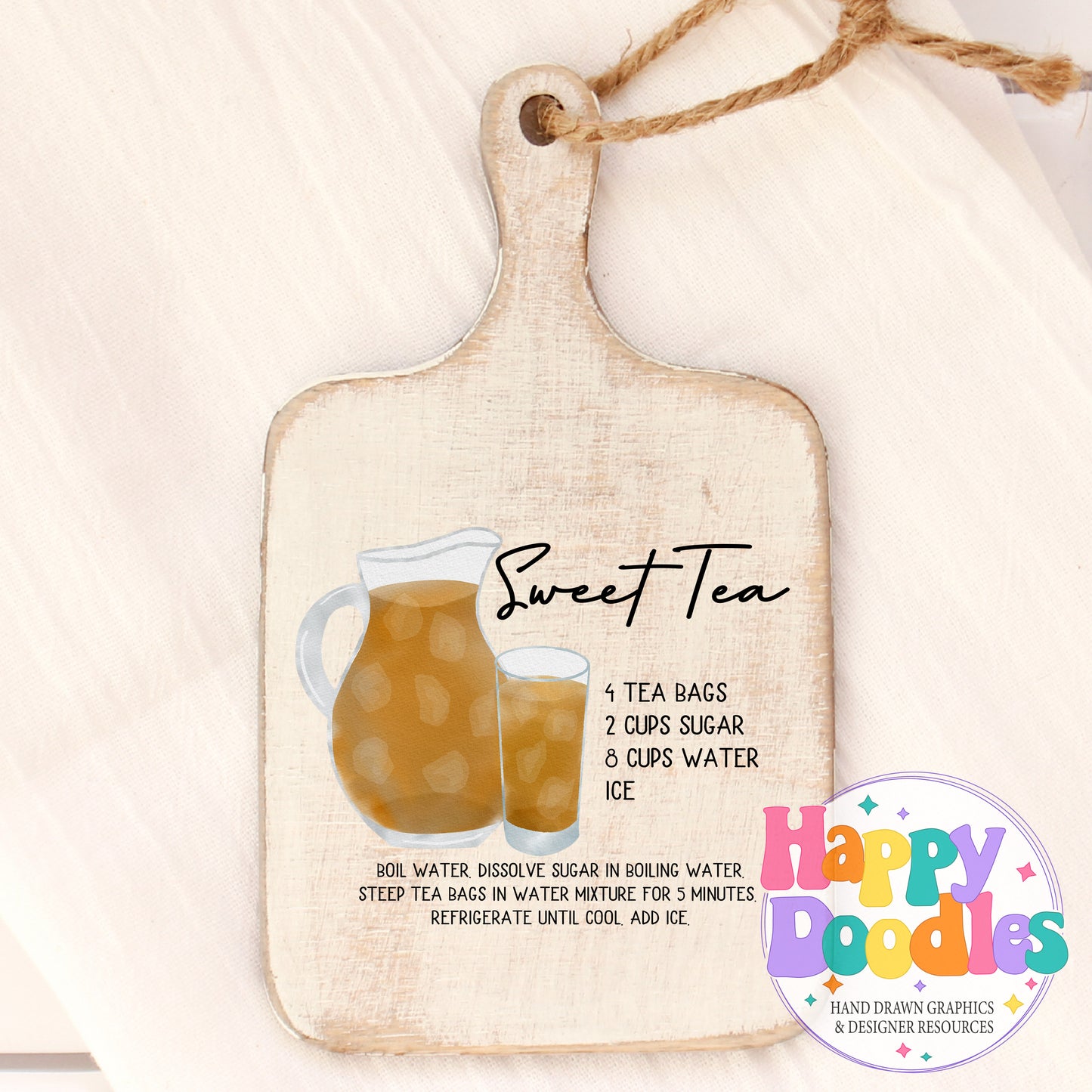 Sweet Tea Recipe Recipe Printable PNG - Happy Doodles Designs