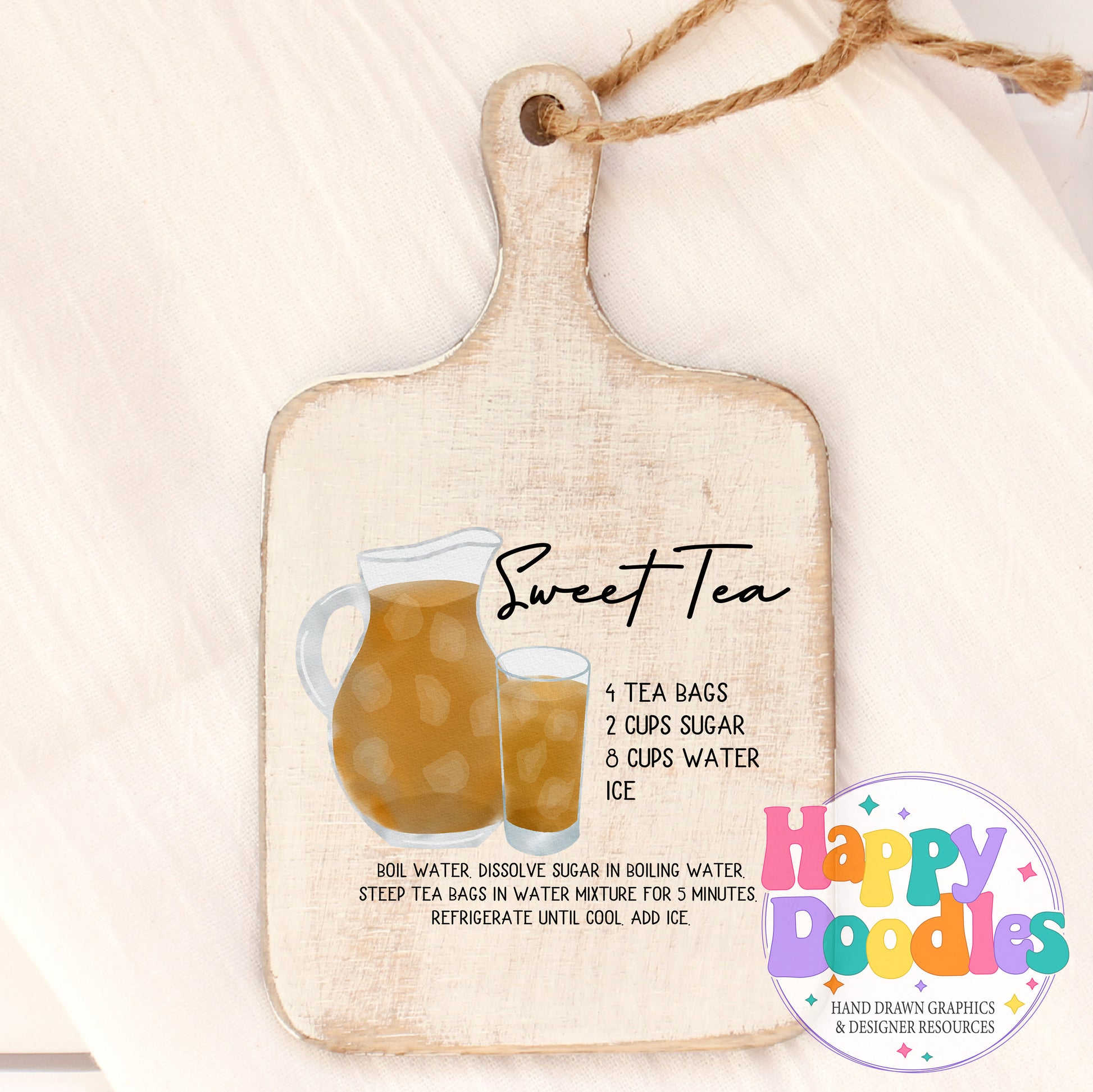 Sweet Tea Recipe Recipe Printable PNG - Happy Doodles Designs