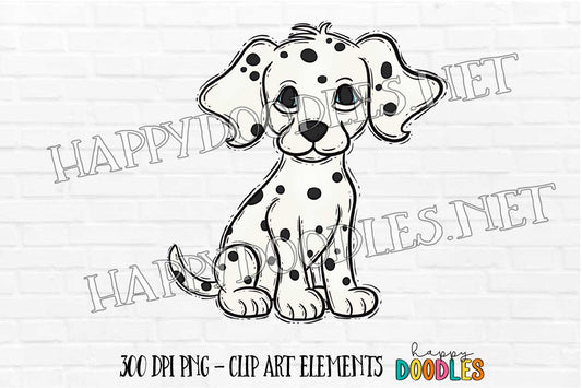 Dalmatian Dog  -  $1 Deal - Hand Drawn Commercial Use Clipart Graphics