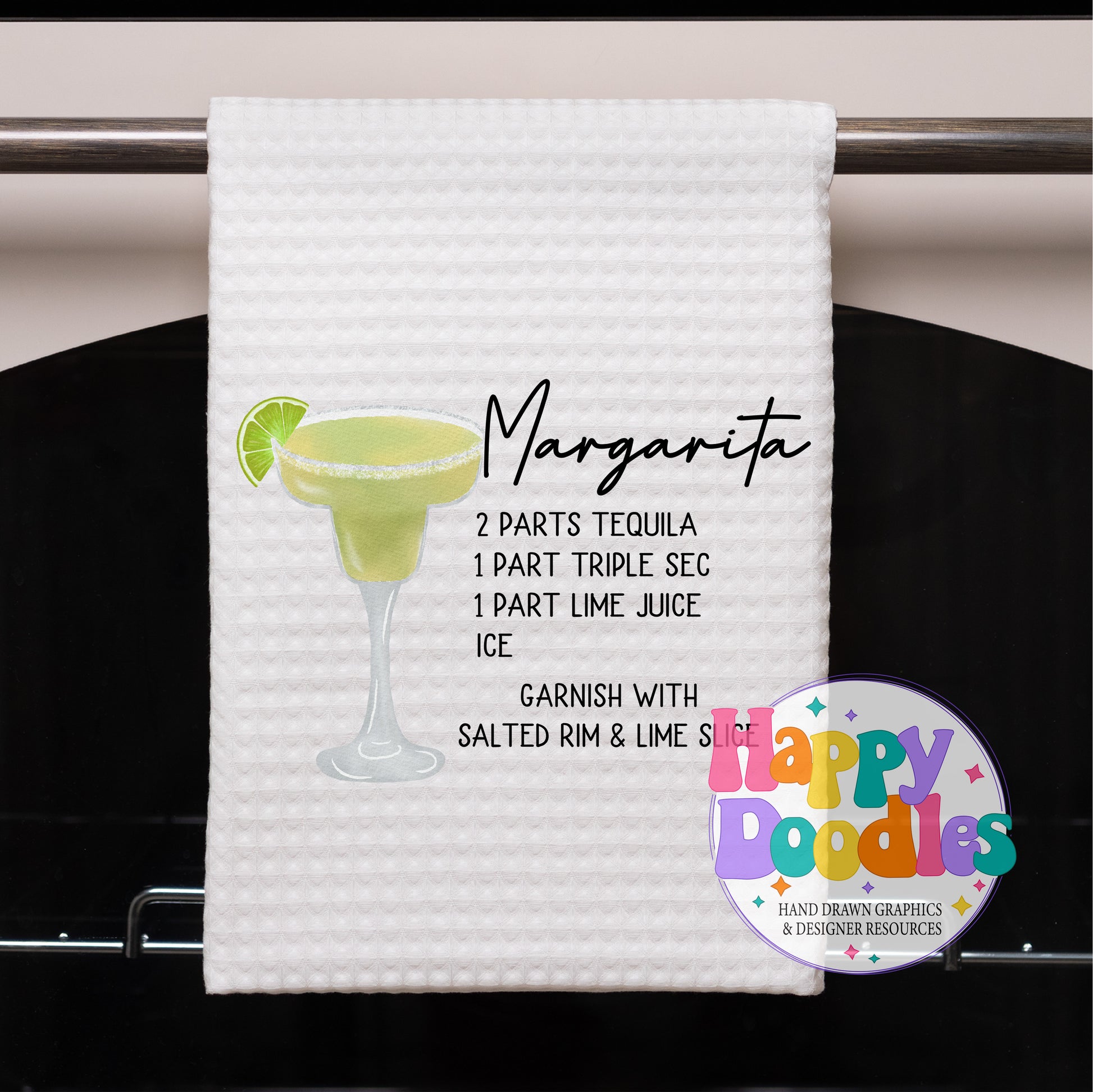 Margarita Printable PNG Recipe Card - Happy Doodles Designs