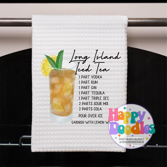 Long Island Tea Recipe Printable PNG - Happy Doodles Designs