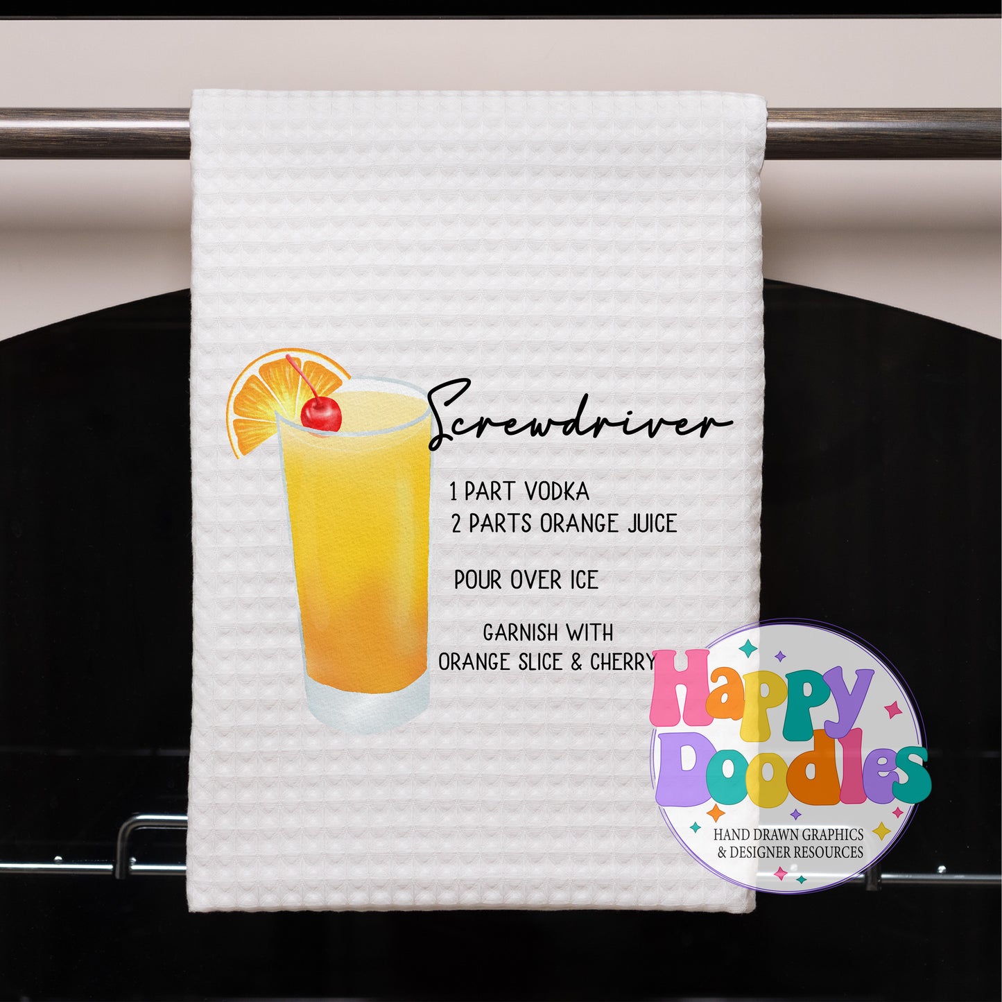 Screwdriver Recipe Printable PNG - Happy Doodles Designs
