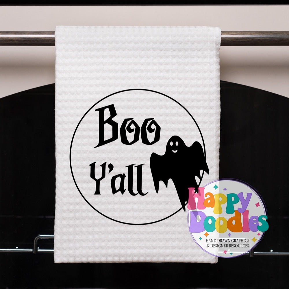 Halloween Sign Circle Boo Yall SVG | Halloween Sign SVG Cut File