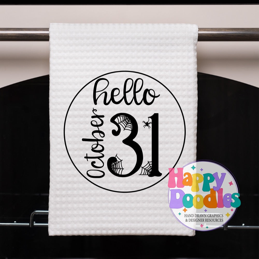 Halloween Sign Circle Hello October SVG | Halloween Sign SVG Cut File