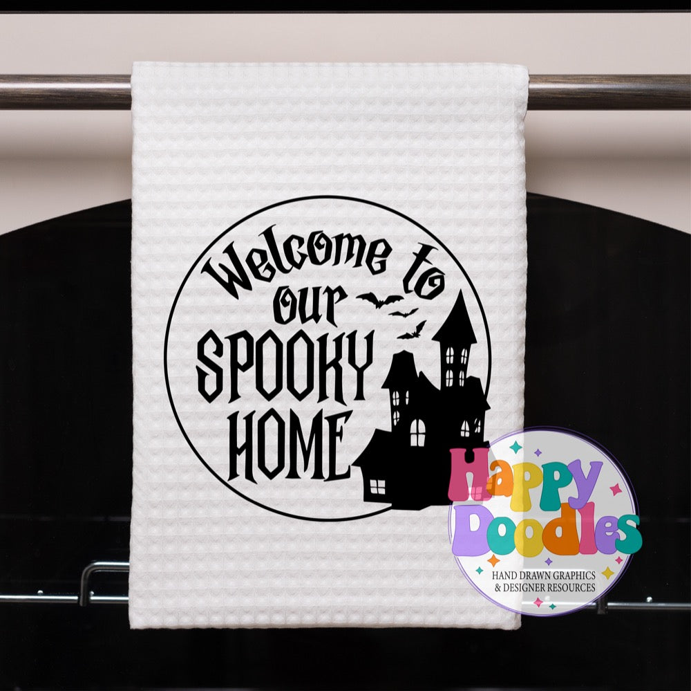 Halloween Sign Circle Welcome to Spooky Home SVG | Seasonal Sign SVG for Cricut & Silhouette
