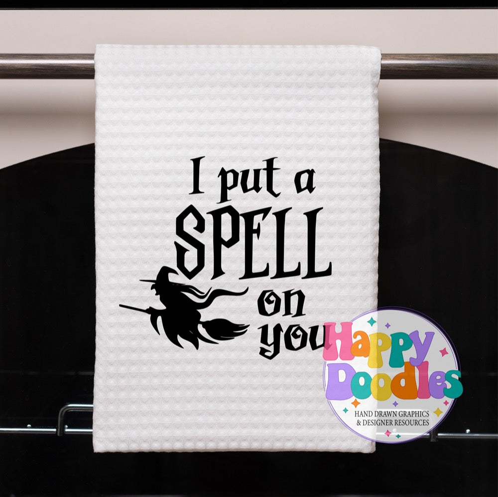 Halloween Sign I Put a Spell On You Witch SVG | Spooky Cute Sign Cut File for Cricut & Silhouette