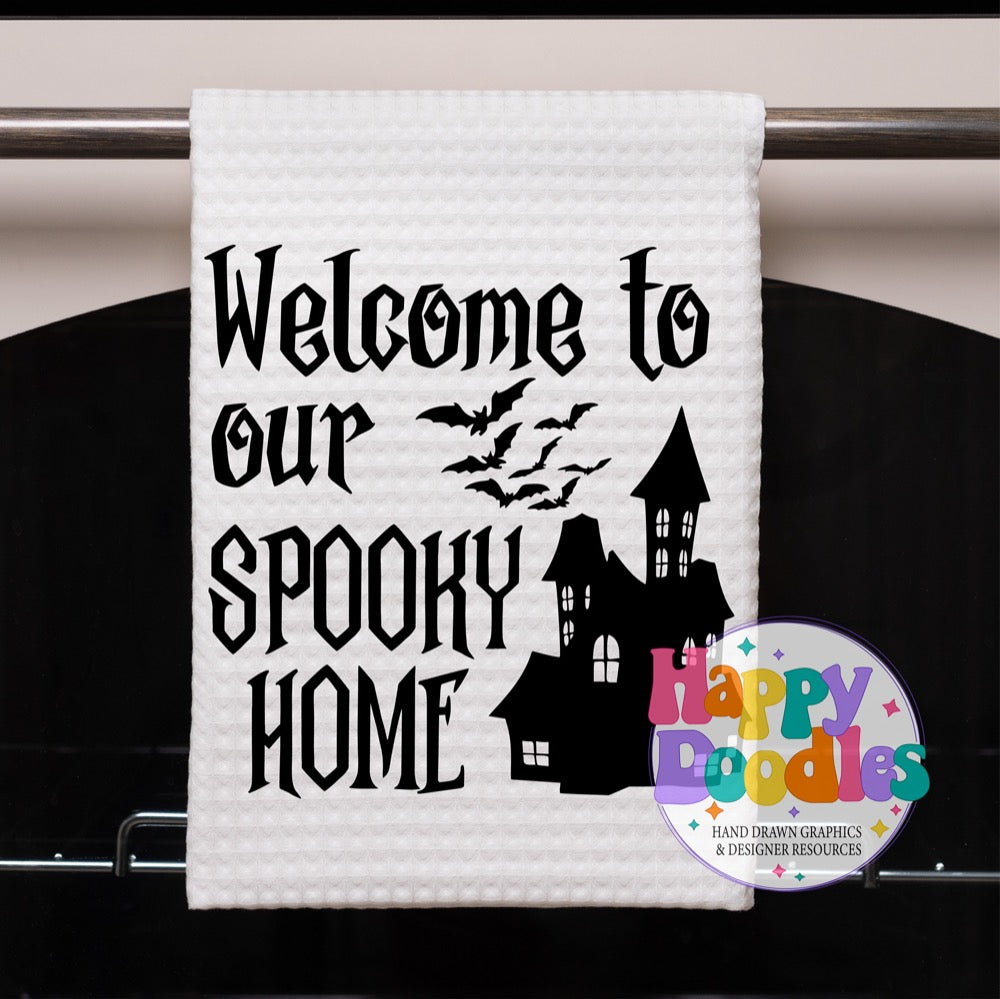 Halloween Sign Welcome Spooky Home SVG | Festive Door Sign SVG for Crafts