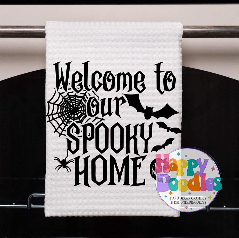 Halloween Sign Welcome to our Spooky Home SVG | Seasonal Sign SVG for Cricut & Silhouette