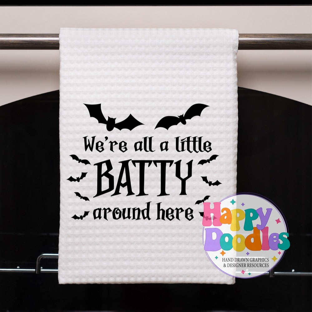 Halloween Sign Were All Batty SVG | Whimsical Porch/Wall Sign Design