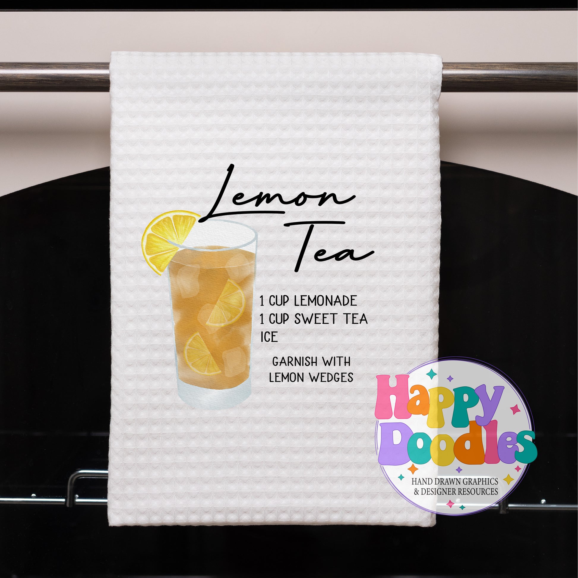 Lemon Tea Recipe Kitchen Bar Printable PNG - Happy Doodles Designs