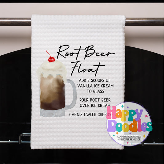 Root Bear Float Recipe Bar Cart Printable PNG - Happy Doodles Designs