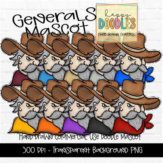 Generals All Colors Mascot Graphics 2023