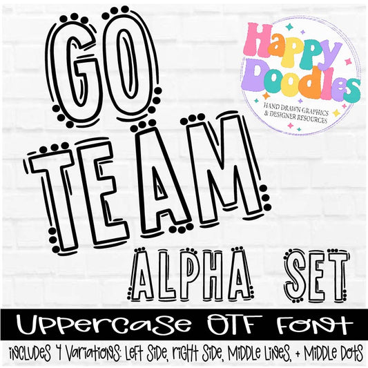 Go Team Fillable Alpha Set - Hand Drawn Commercial Use Font