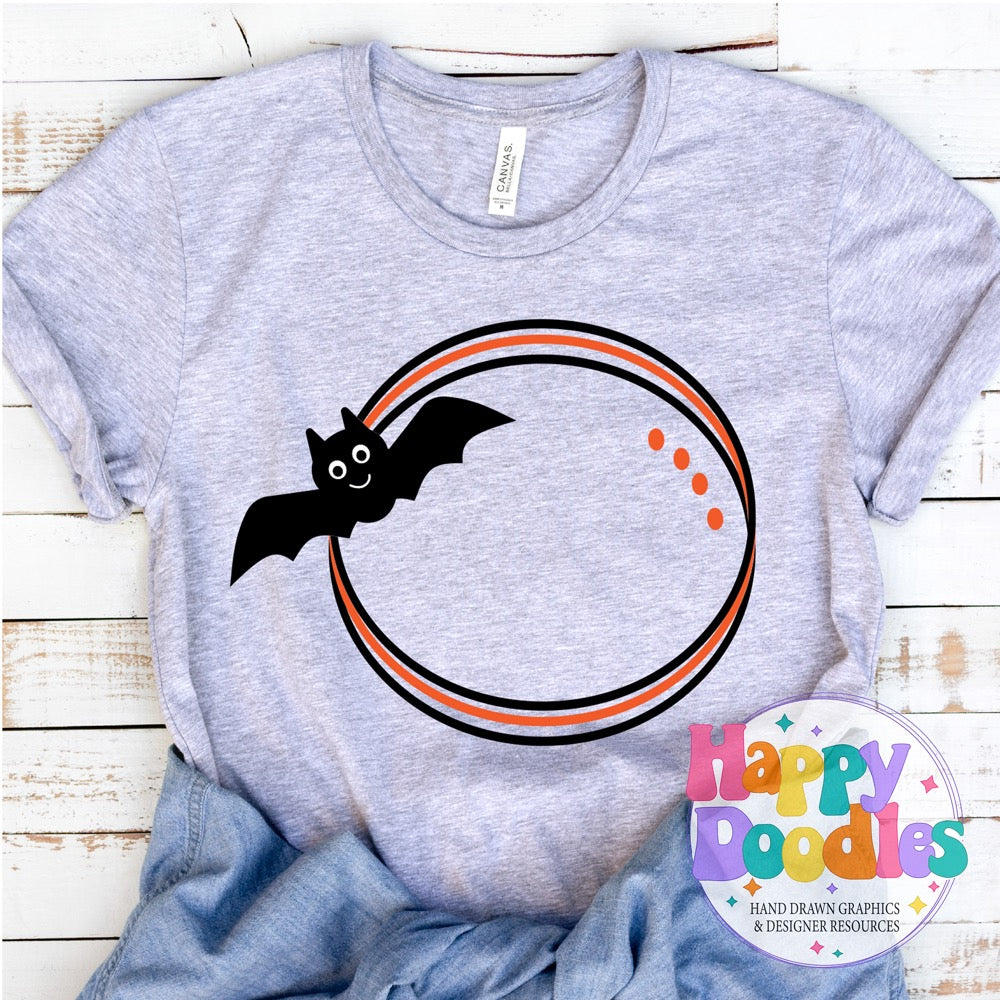 Bat Monogram Frame SVG | Spooky Cute Monogram Frame for Cricut & Silhouette