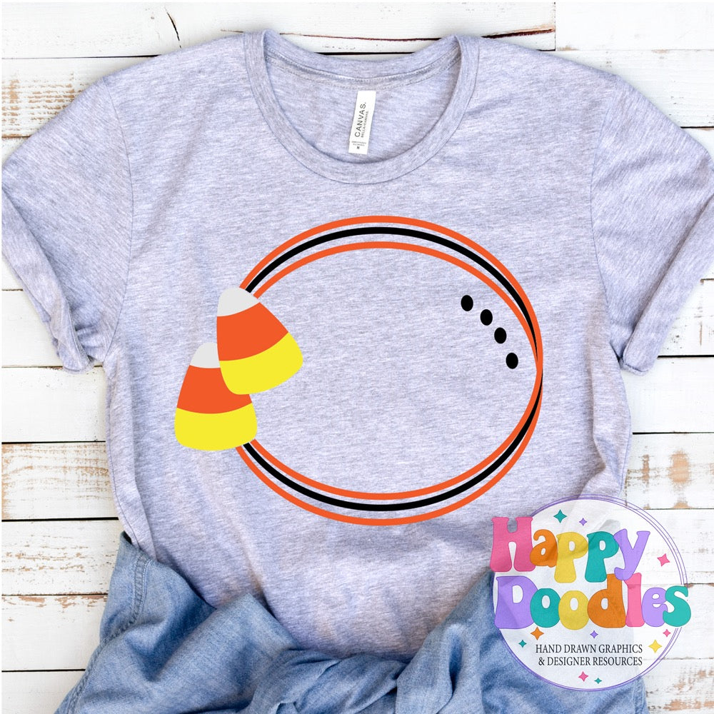 Candy Corn Monogram Frame SVG | Festive Monogram Frame Design