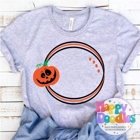 Jackolantern2 Monogram Frame SVG | Festive Monogram Frame Design