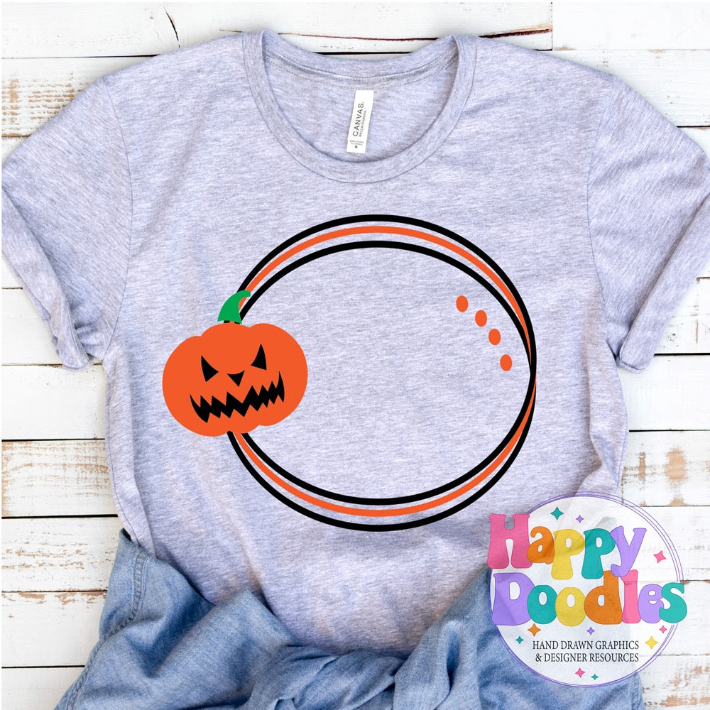 Jackolantern3 Monogram Frame SVG | Fun Holiday Monogram Frame for Crafts