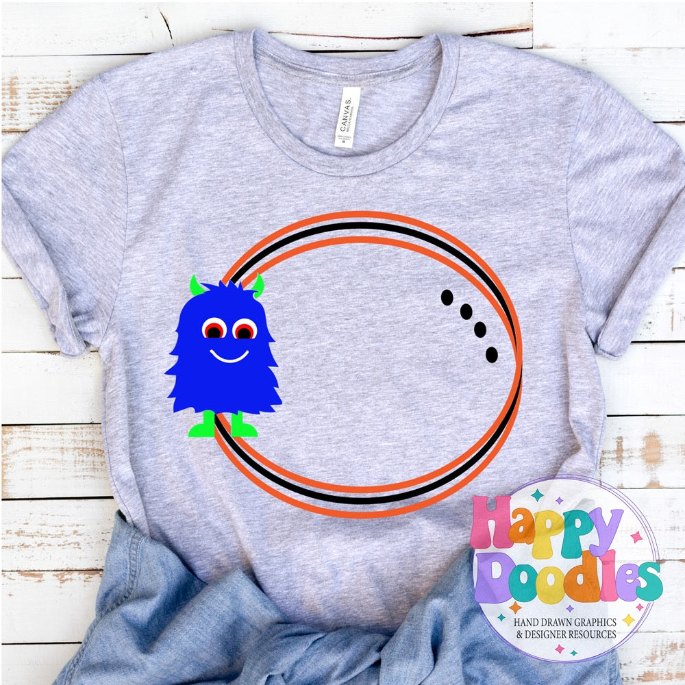 Monster Monogram Frame SVG | Fun Holiday Monogram Frame for Crafts