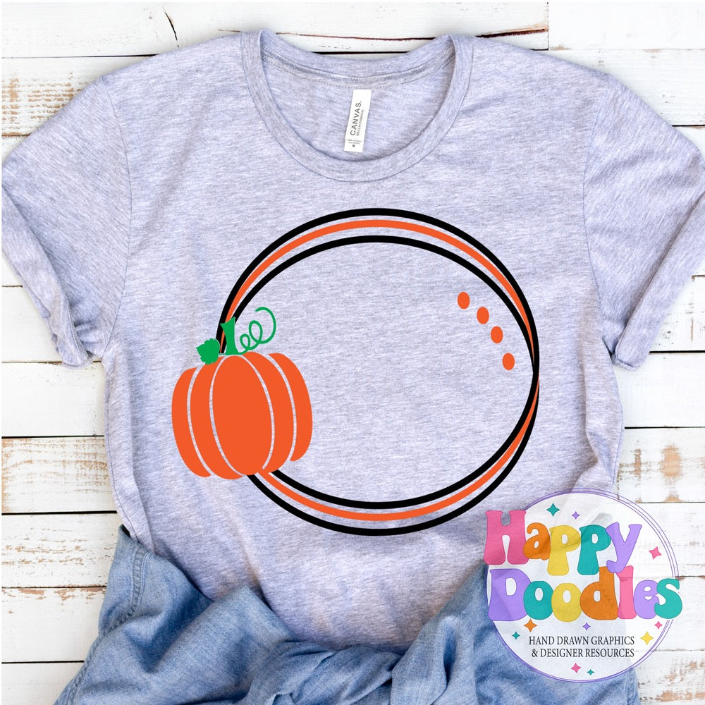 Pumpkin Monogram Frame SVG | Whimsical Monogram Frame Cut File
