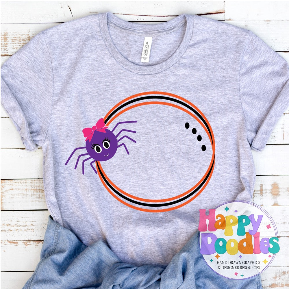 Spider Girl Monogram Frame SVG | Seasonal Monogram Frame for Cricut & Silhouette