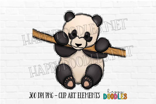 Panda -  $1 Deal - Hand Drawn Commercial Use Clipart Graphics