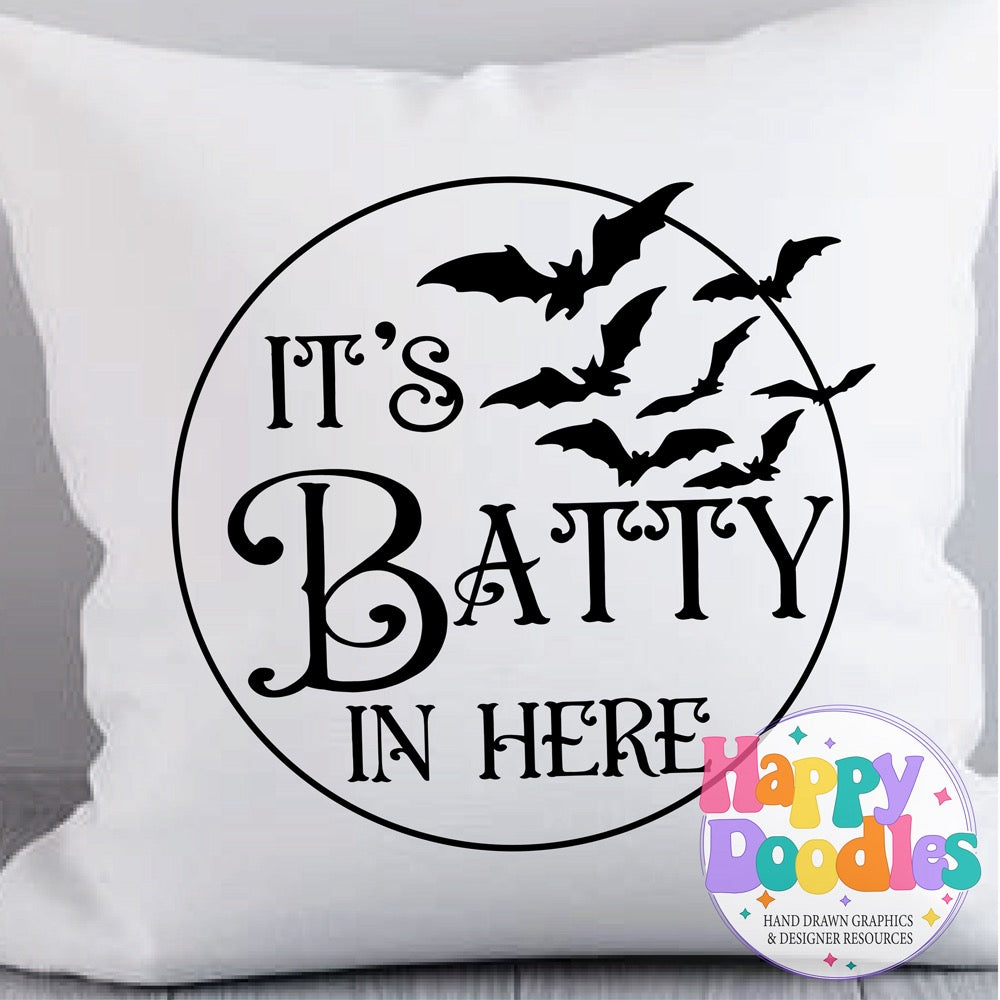 Halloween Sign Circle Batty in Here SVG | DIY Halloween Sign – Ready to Cut