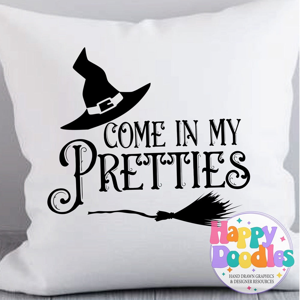 Halloween Sign Come in My Pretties SVG | Whimsical Porch/Wall Sign Design