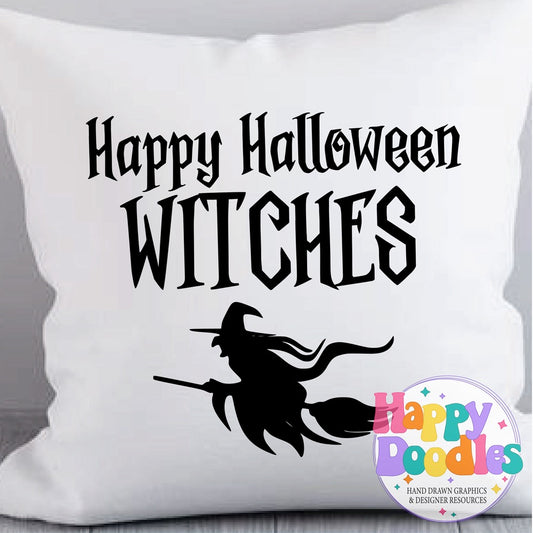 Halloween Sign Happy Halloween Witches Broom SVG | Festive Door Sign SVG for Crafts