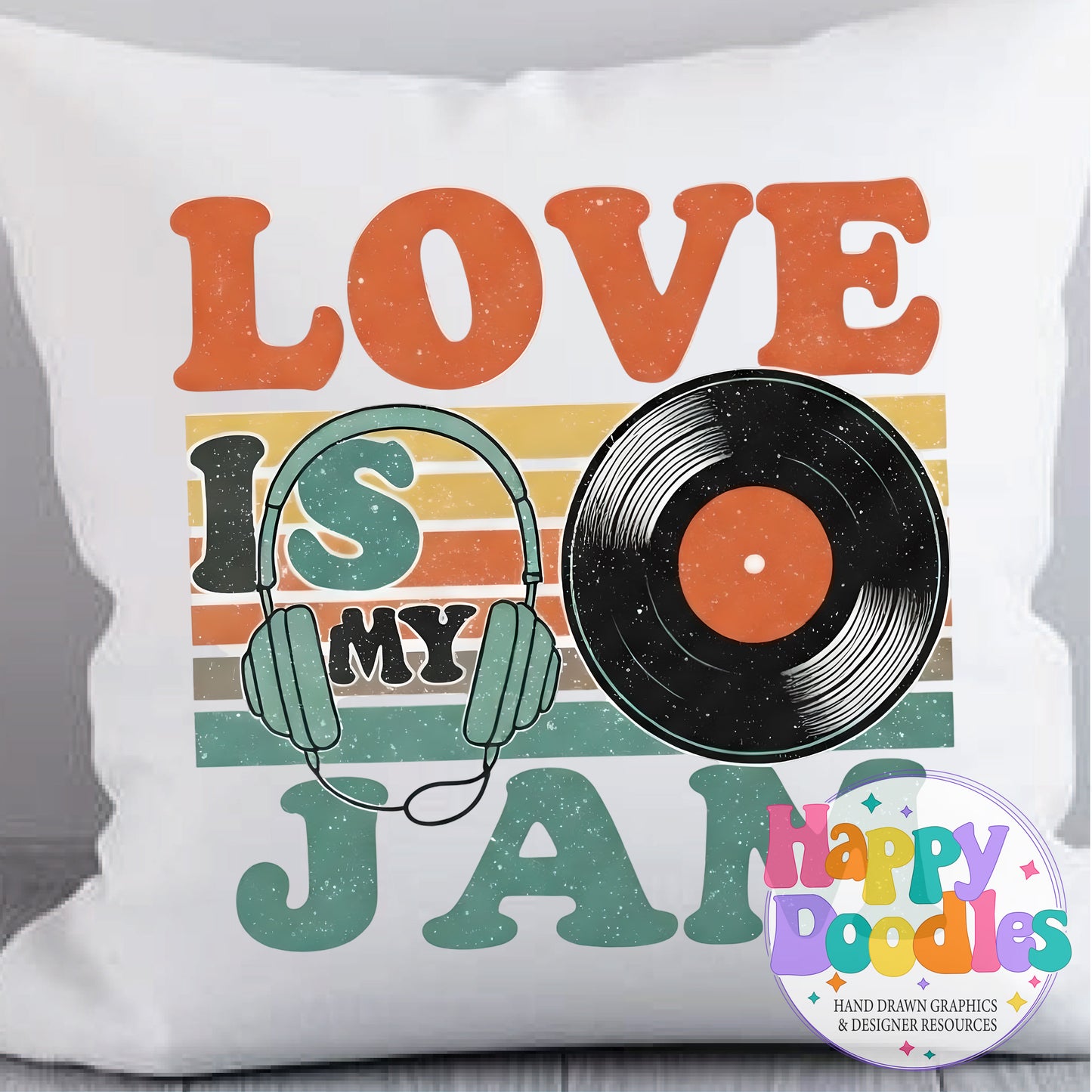 Love Is My Jam DIY Printable T-Shirt Design - Happy Doodles Designs