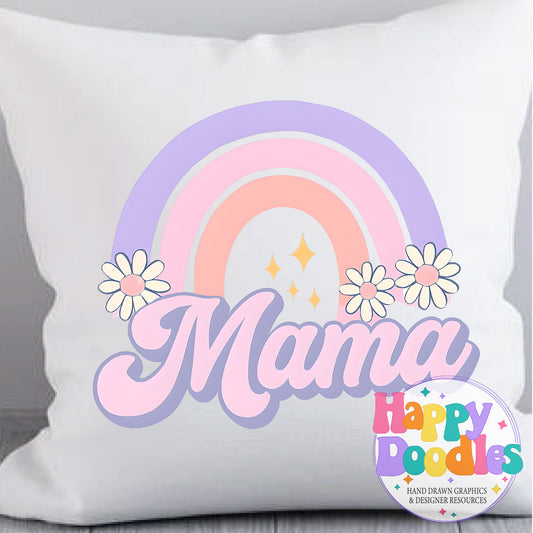 Mama Rainbow Printable PNG T-Shirt Design - Happy Doodles Designs