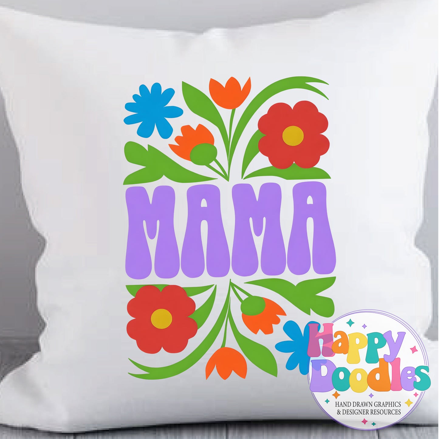 Mama Vintage Floral T-Shirt Printable PNG Download - Happy Doodles Designs
