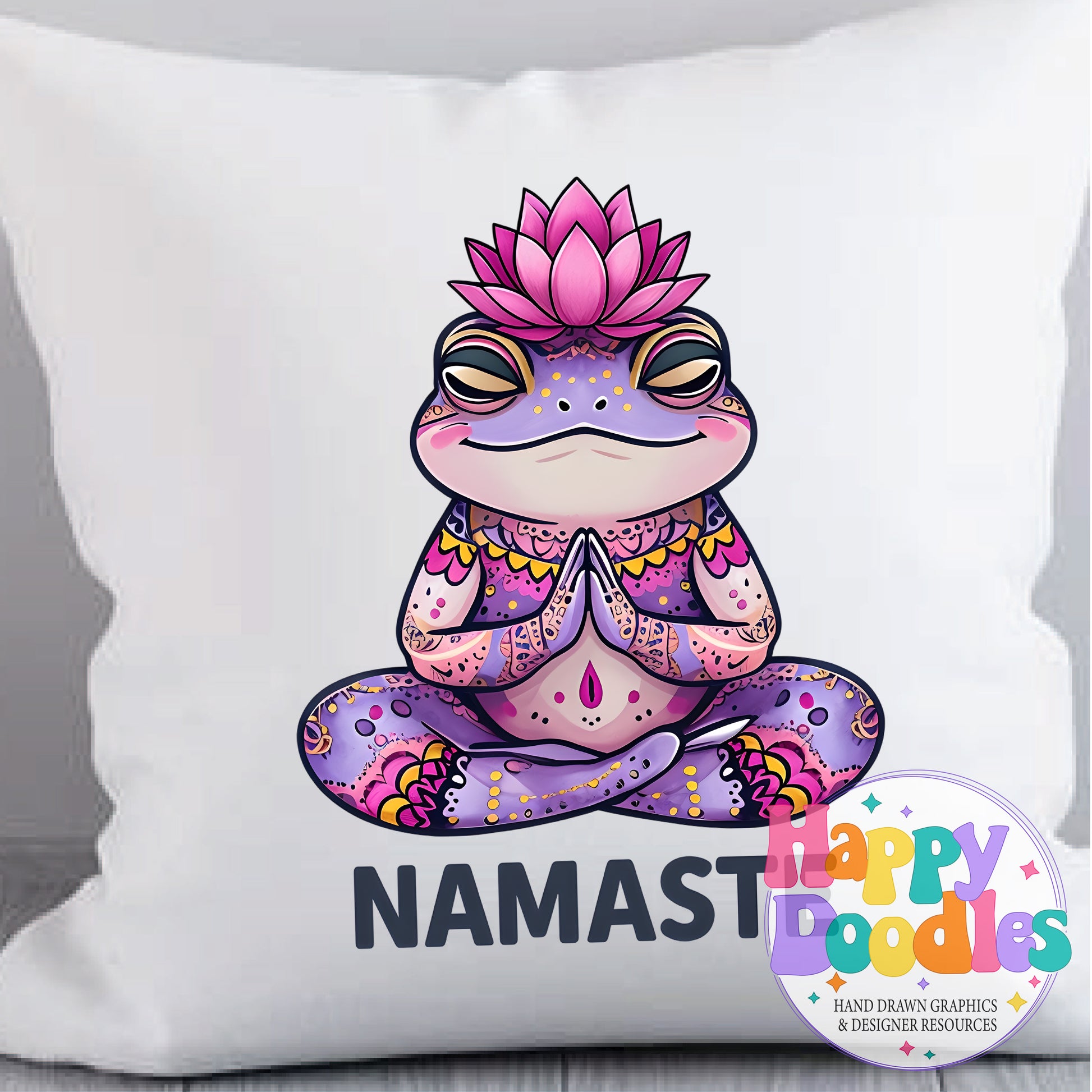 Namaste Frog Printable PNG for Sublimation & Crafts - Happy Doodles Designs