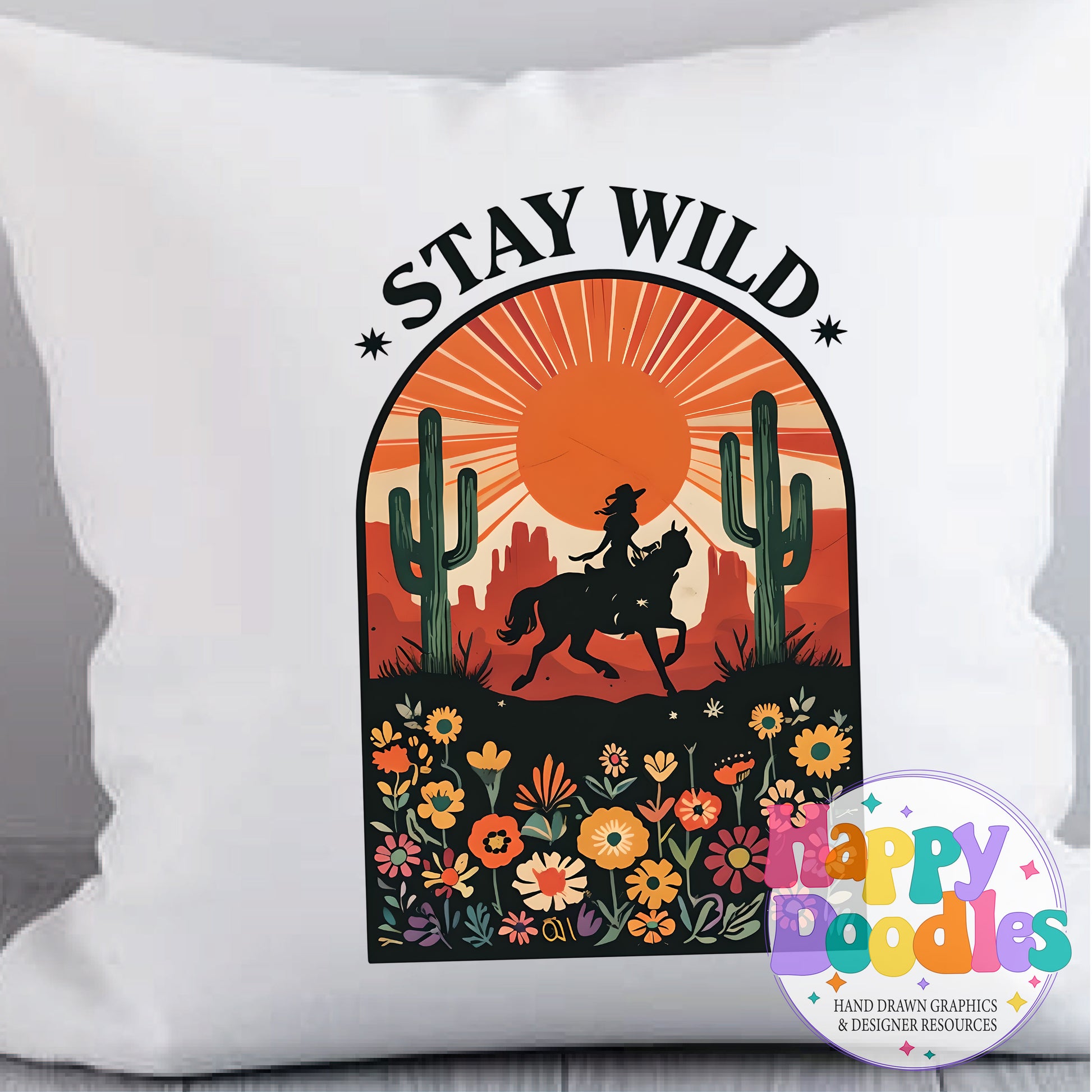 Stay Wild Cowgirl Printable PNG for Sublimation & Crafts - Happy Doodles Designs