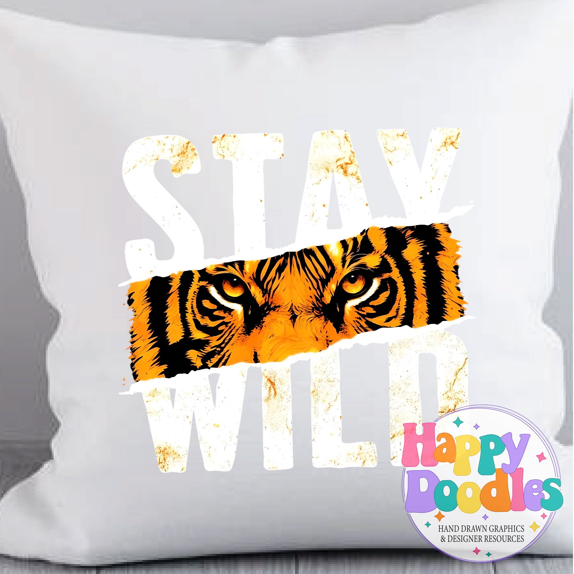 Stay Wild Tiger Printable PNG T-Shirt Design - Happy Doodles Designs