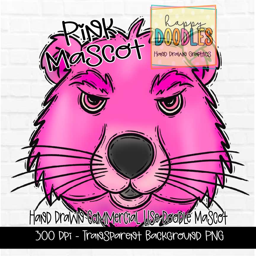 Pink Beaver Mascot Graphics 2023