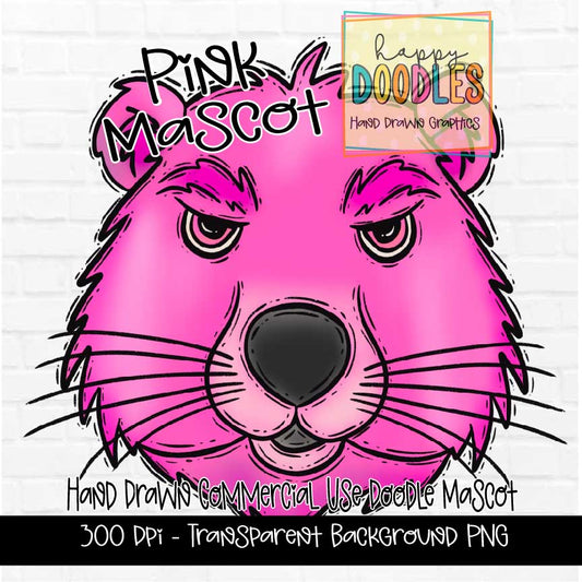 Pink Beaver Mascot Graphics 2023