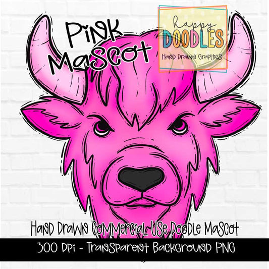 Pink Bison Mascot Graphics 2023