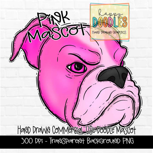 Pink Bulldog Side View Mascot Graphics 2023