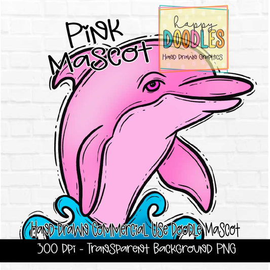 Pink Dolphin Mascot Graphics 2023