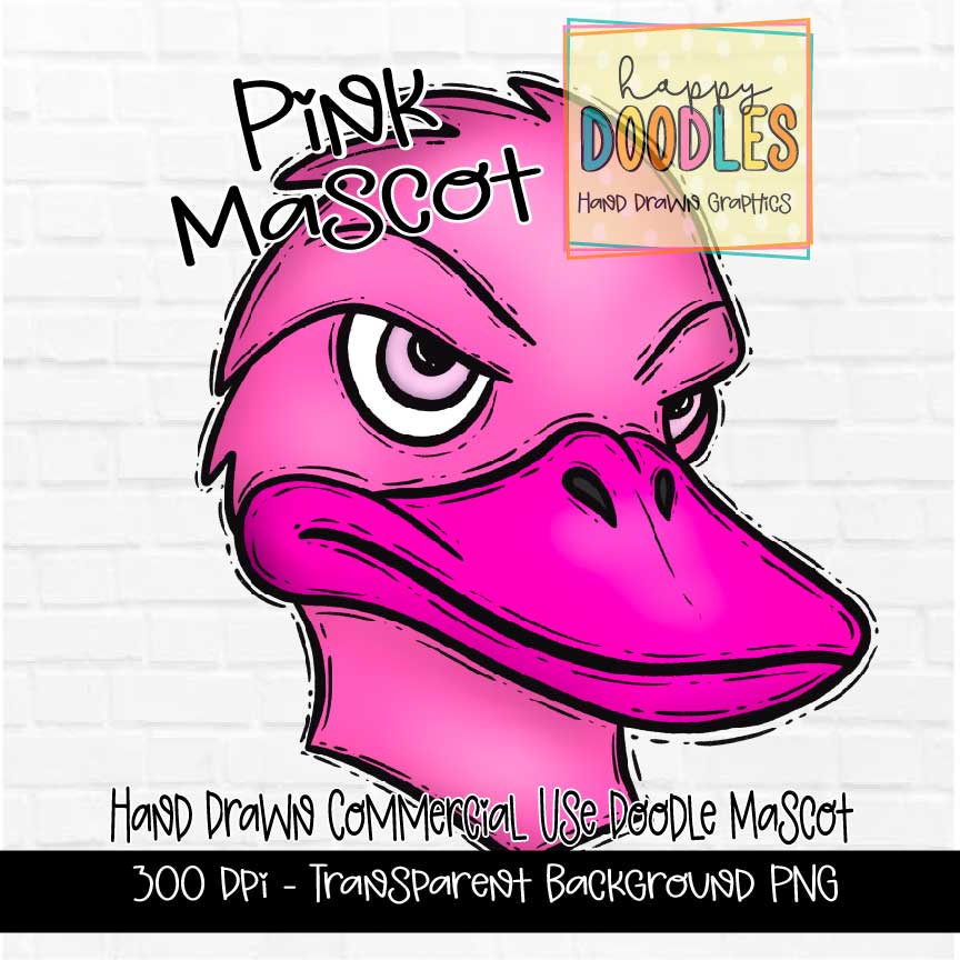 Pink Duck Mascot Graphics 2023