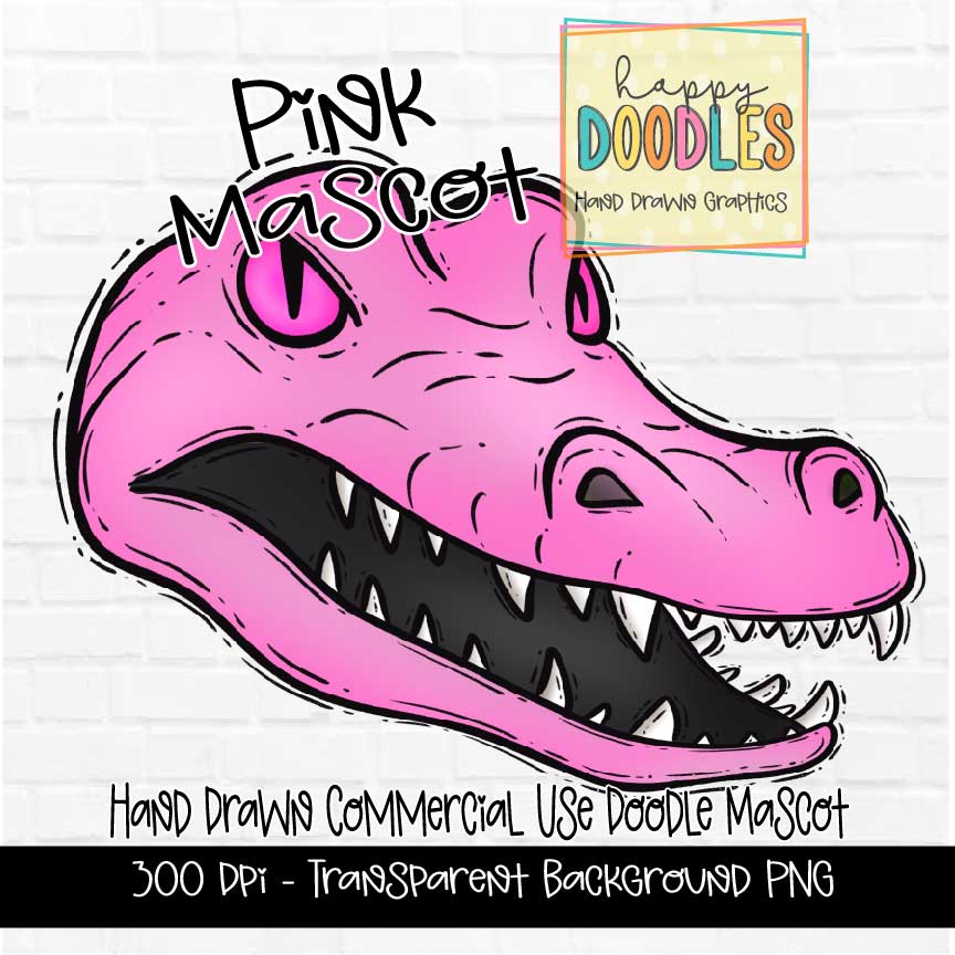 Pink Gator Mascot Graphics 2023