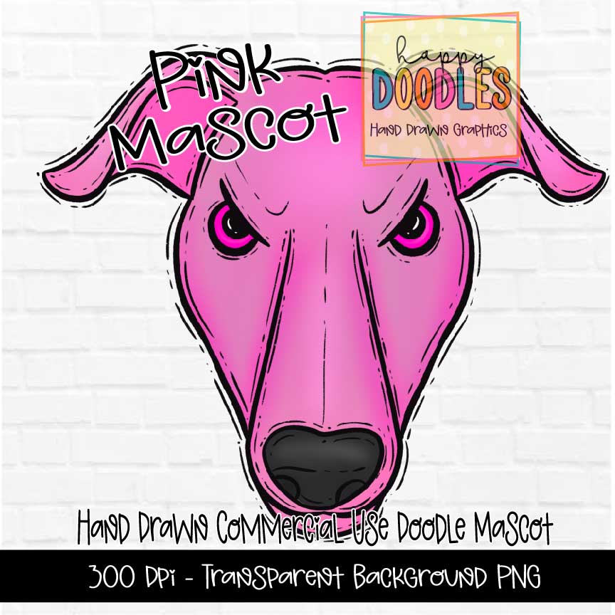 Pink Greyhound Mascot Graphics 2023