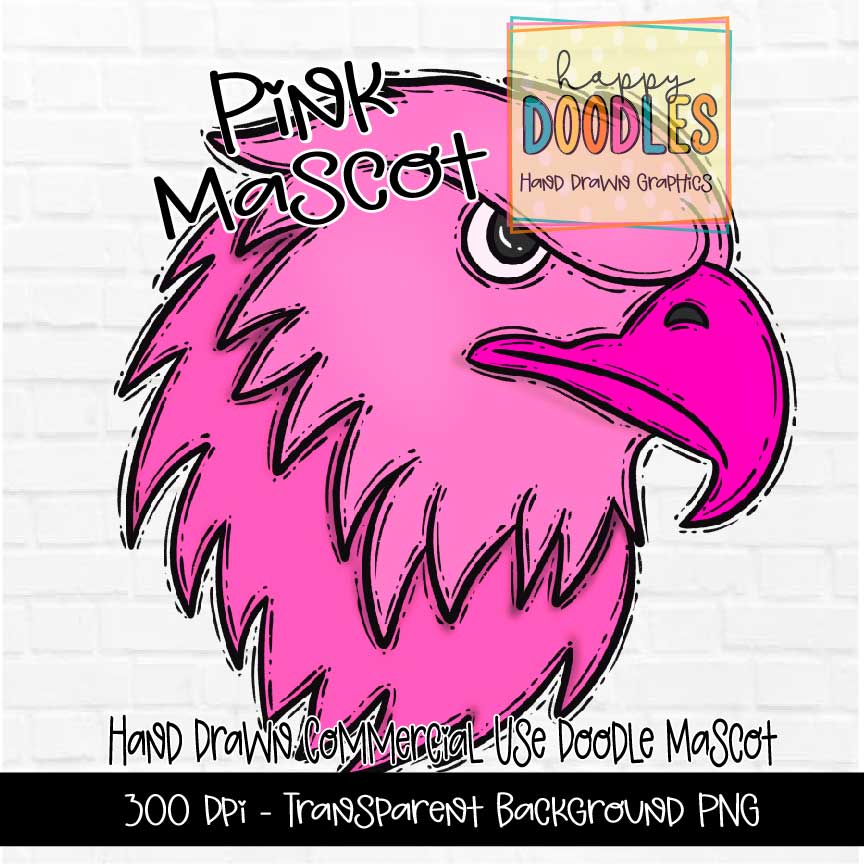 Pink Hawk Mascot Graphics 2023