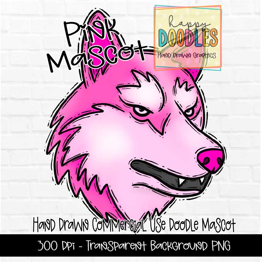 Pink Husky Side View Mascot Graphics 2023