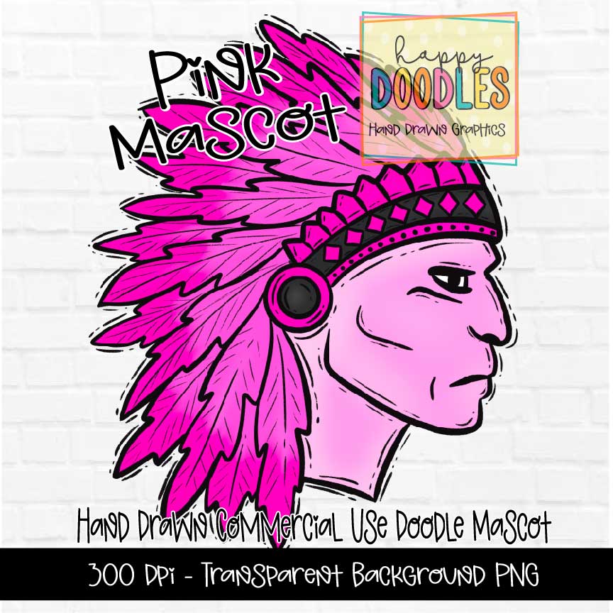 Pink Indian Mascot Graphics 2023