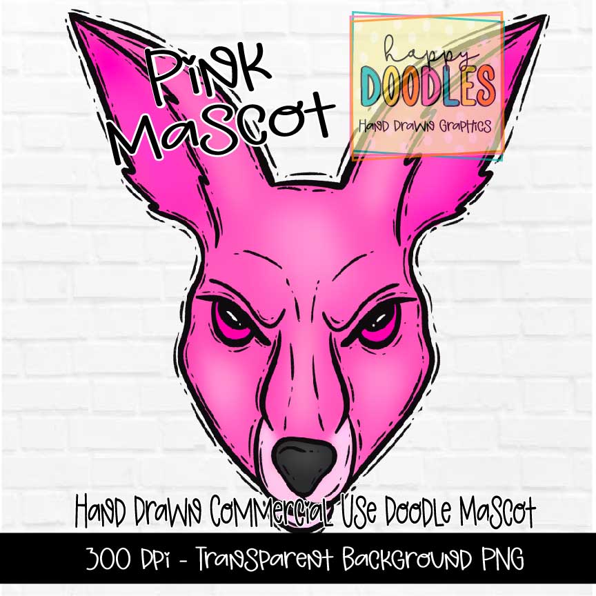 Pink Kangaroo Mascot Graphics 2023