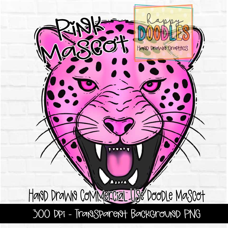 Pink Leopard Mascot Graphics 2023